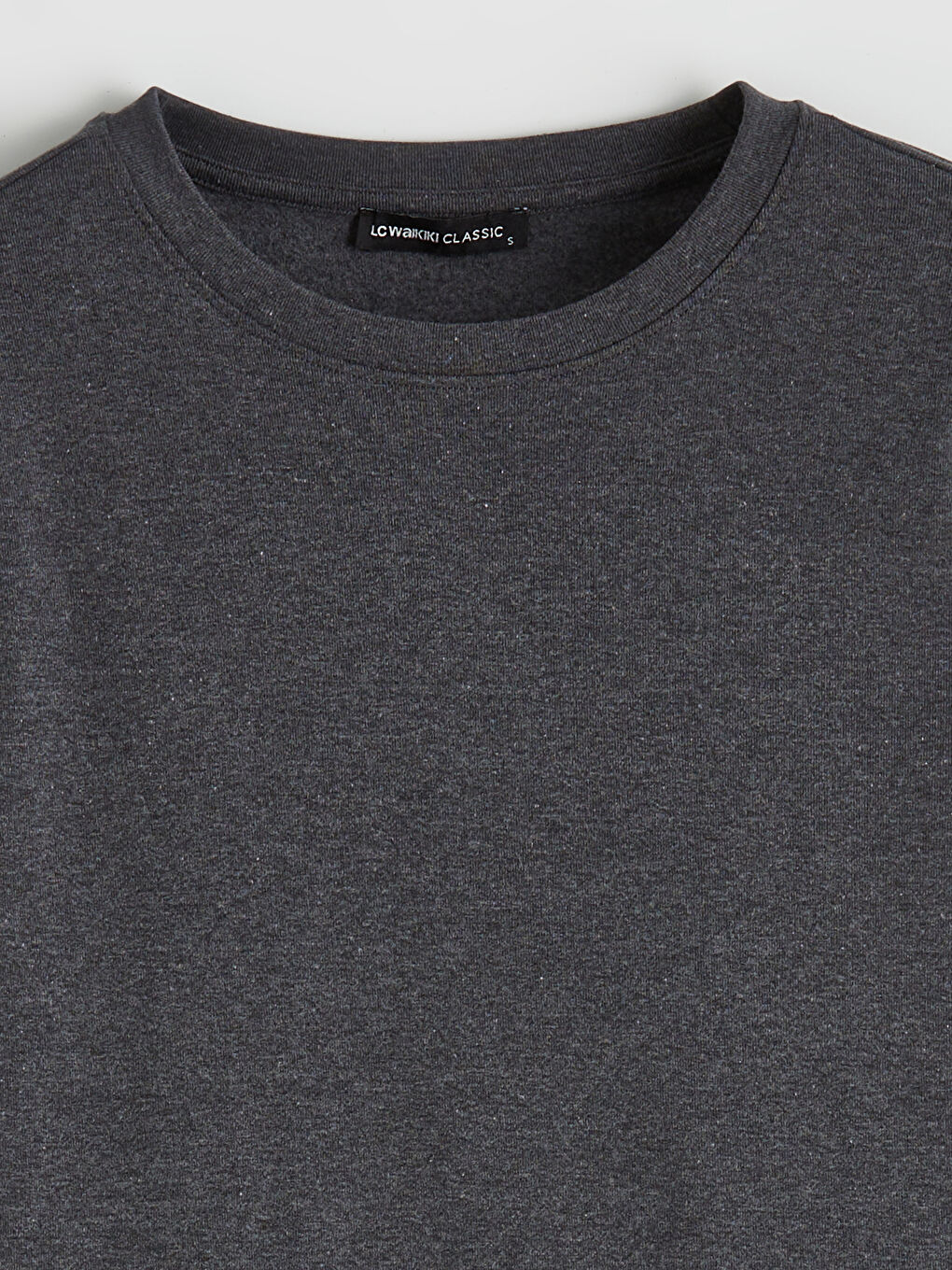 Antrasit Bisiklet Yaka Kadın Tişört-5