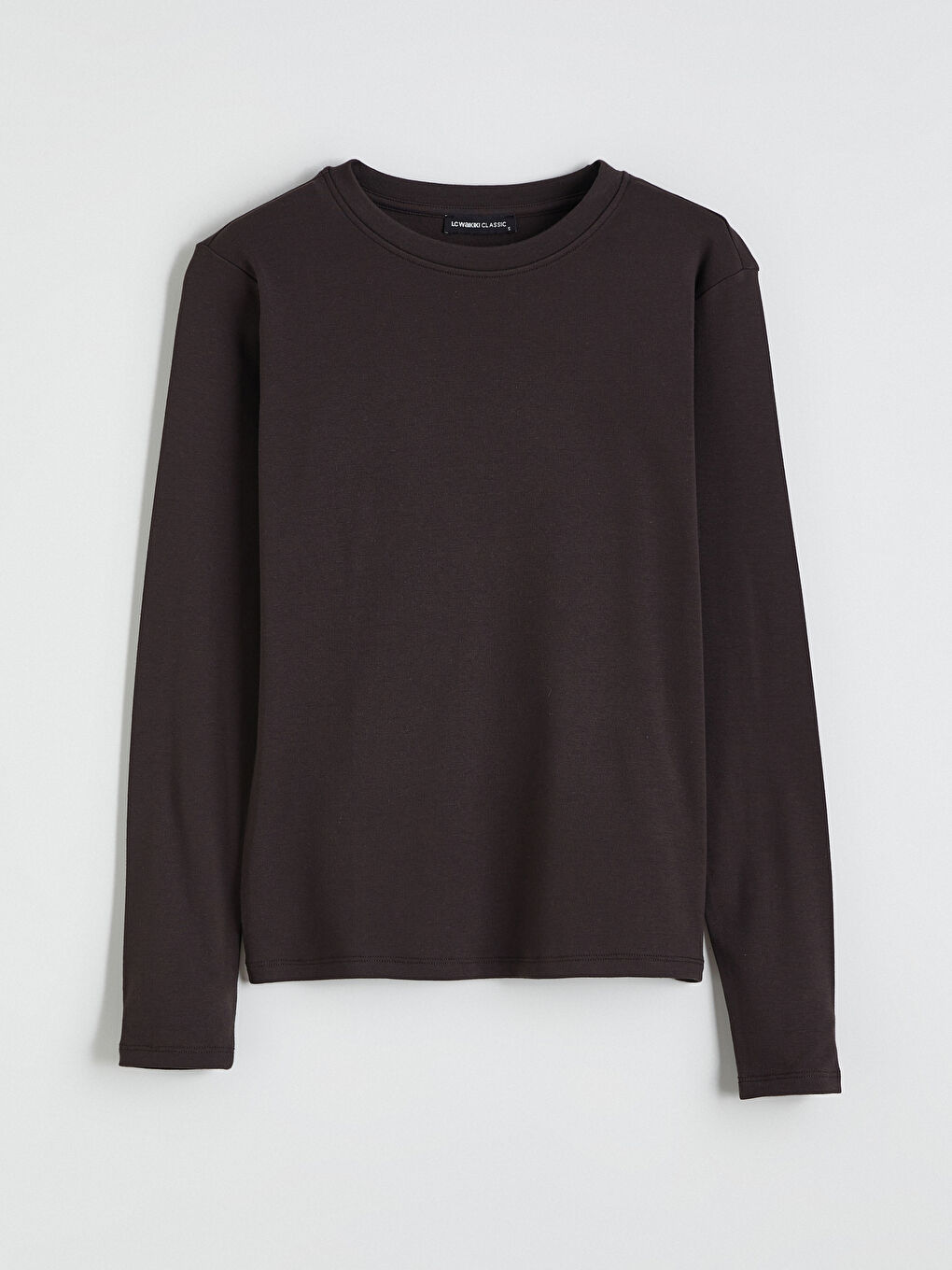 Kahverengi Bisiklet Yaka Kadın Tişört-4