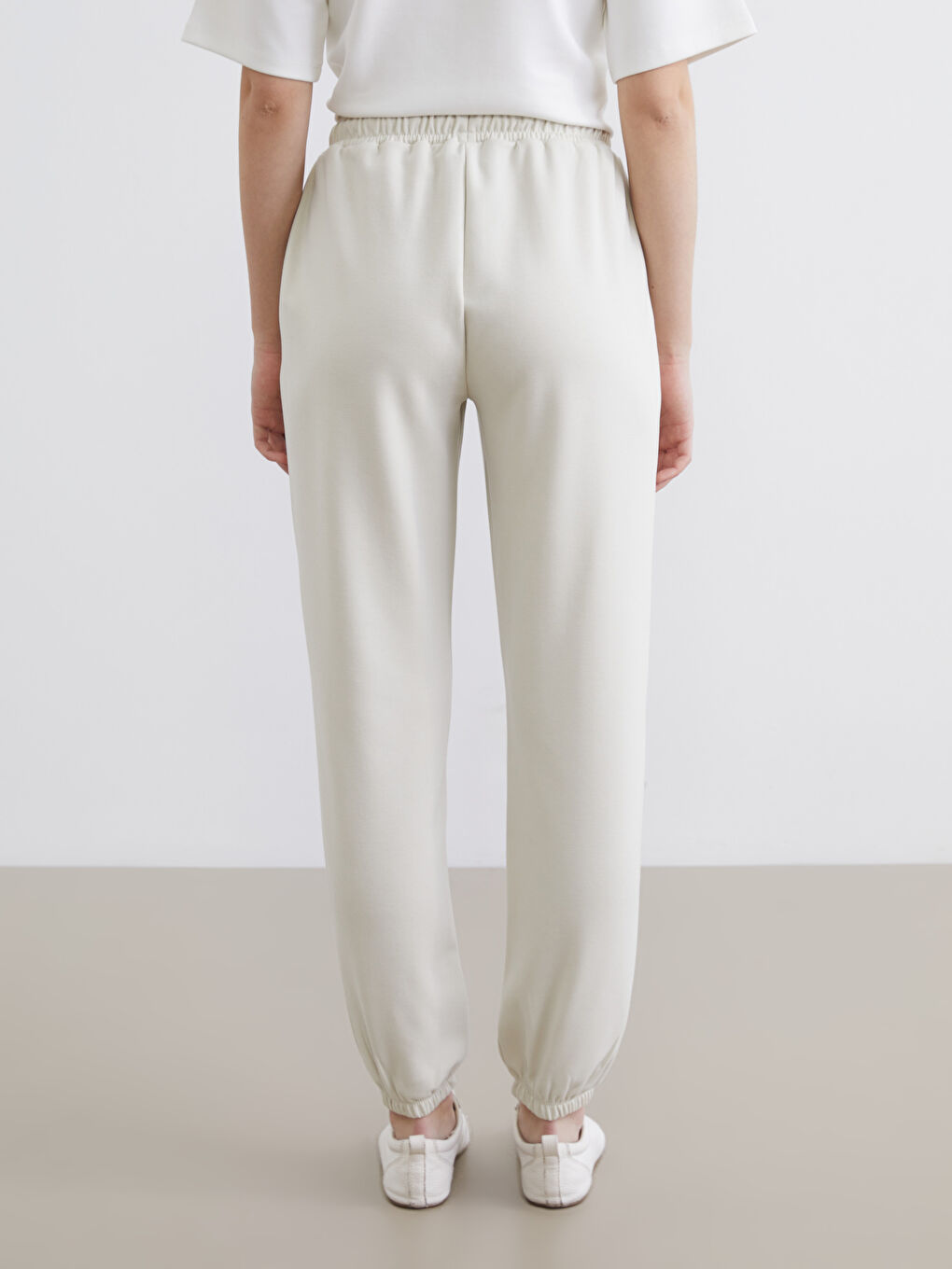 Gri Beli Lastikli Kadın Jogger Pijama Altı-3