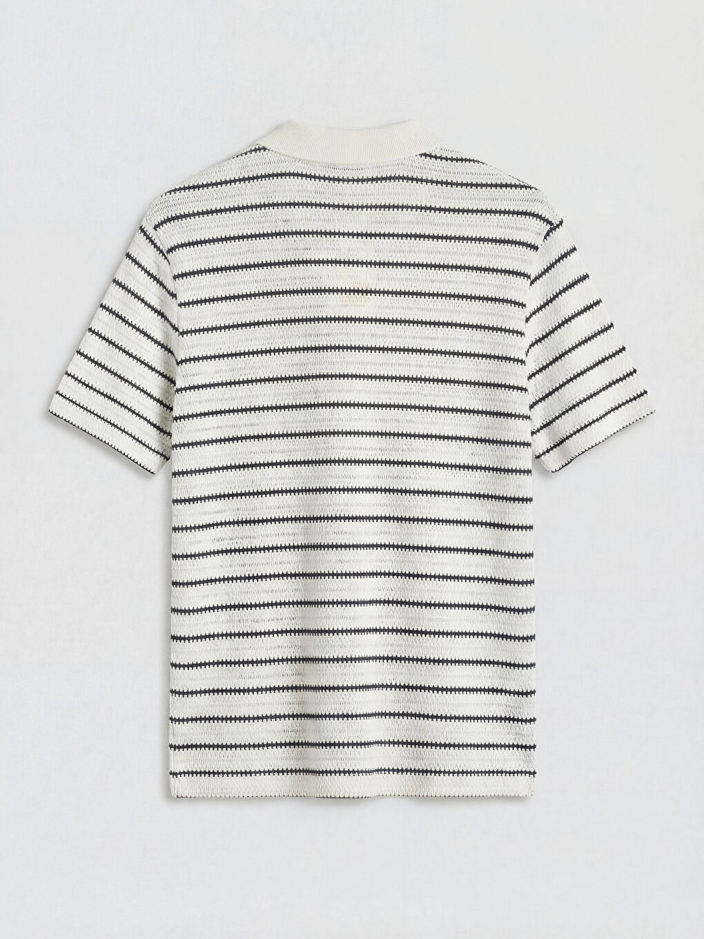 Lacivert Polo Yaka Çizgili Triko Erkek Tişört-4