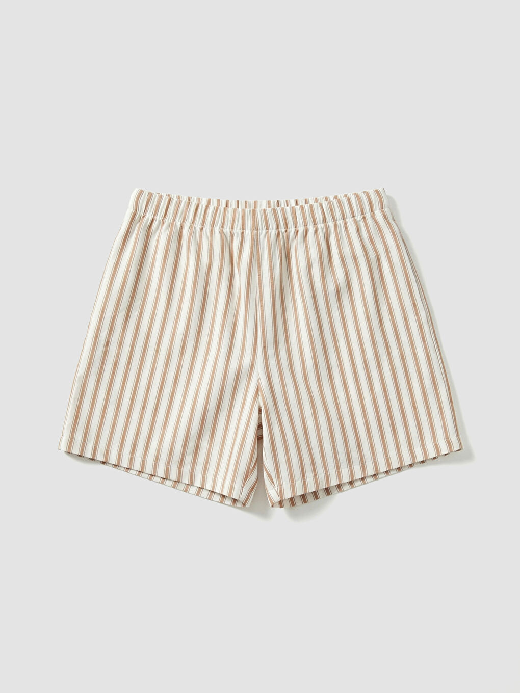 Ekru U Yaka Baskılı Kadın Şortlu Pijama Takımı-4