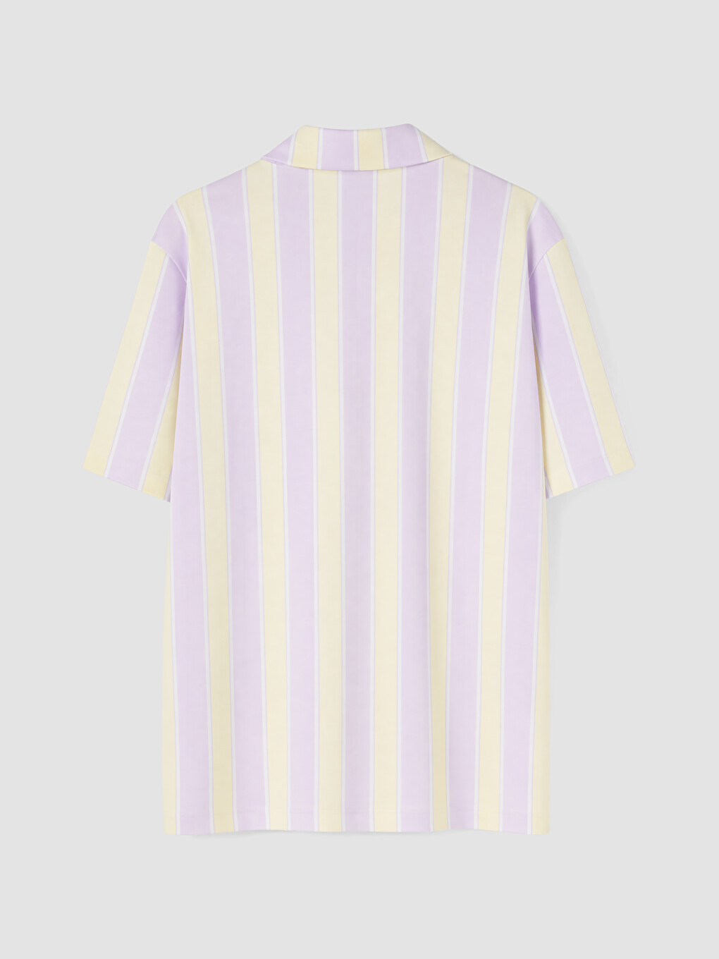 Lila Gömlek Yaka Çizgili Kadın Pijama Üstü-2