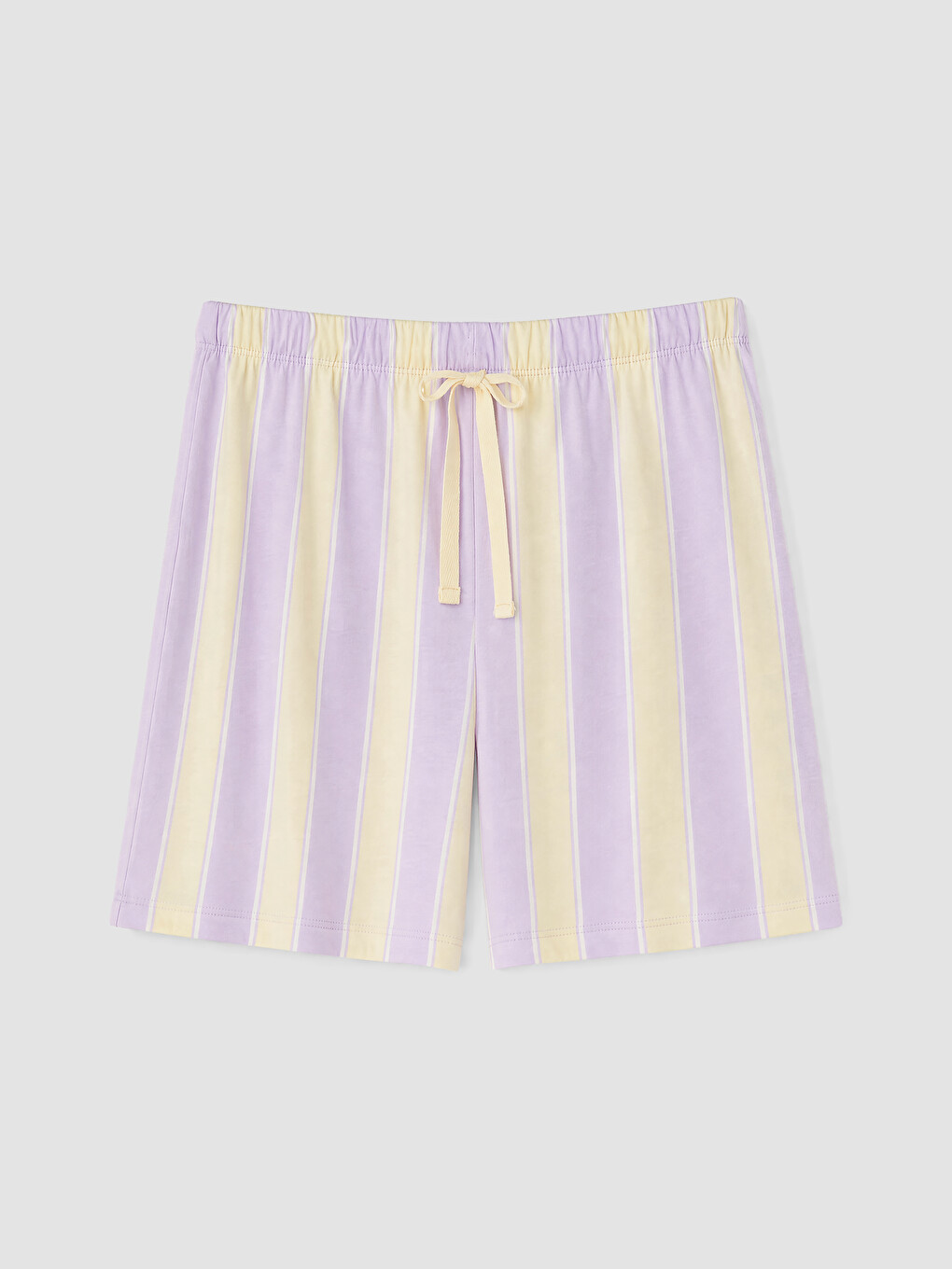 Lila Gömlek Yaka Çizgili Kadın Pijama Takımı-8