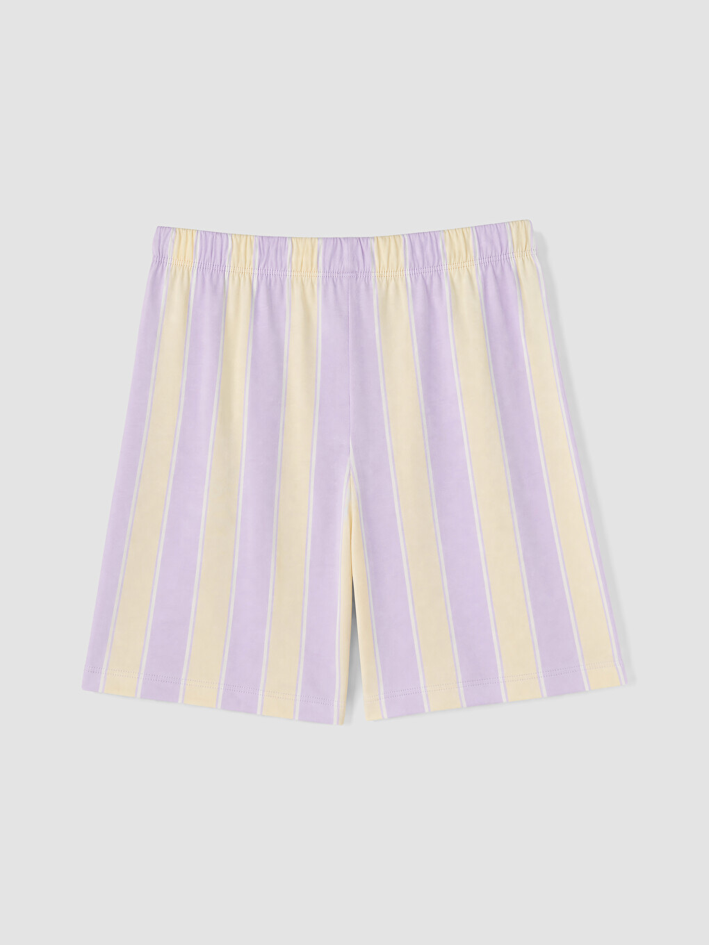 Lila Gömlek Yaka Çizgili Kadın Pijama Takımı-10