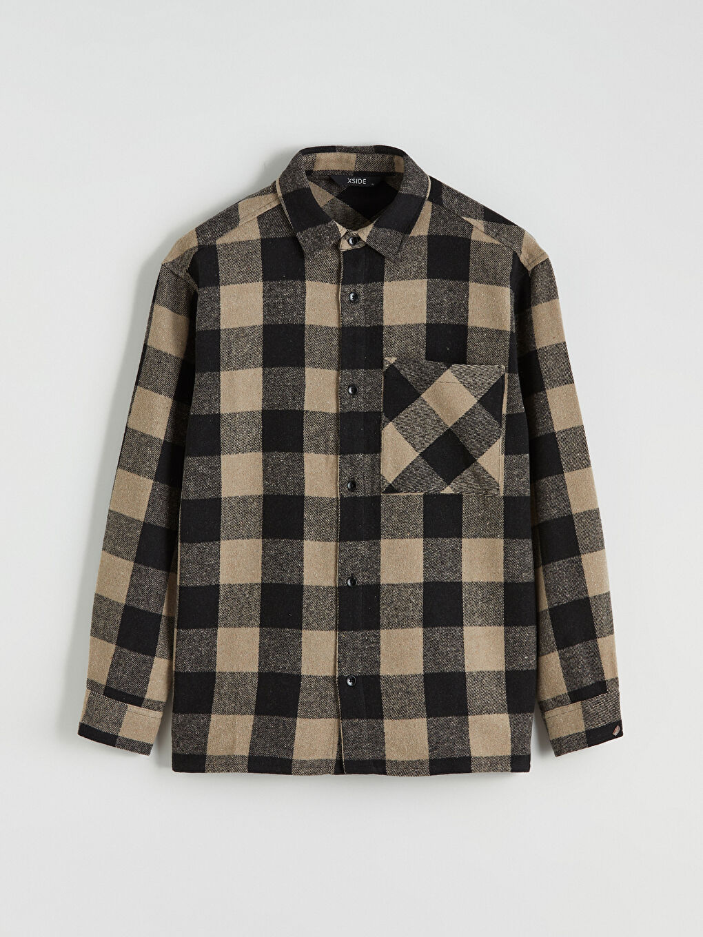 Relaxed Fit Long Sleeve Plaid Men's Flannel Shirt-4