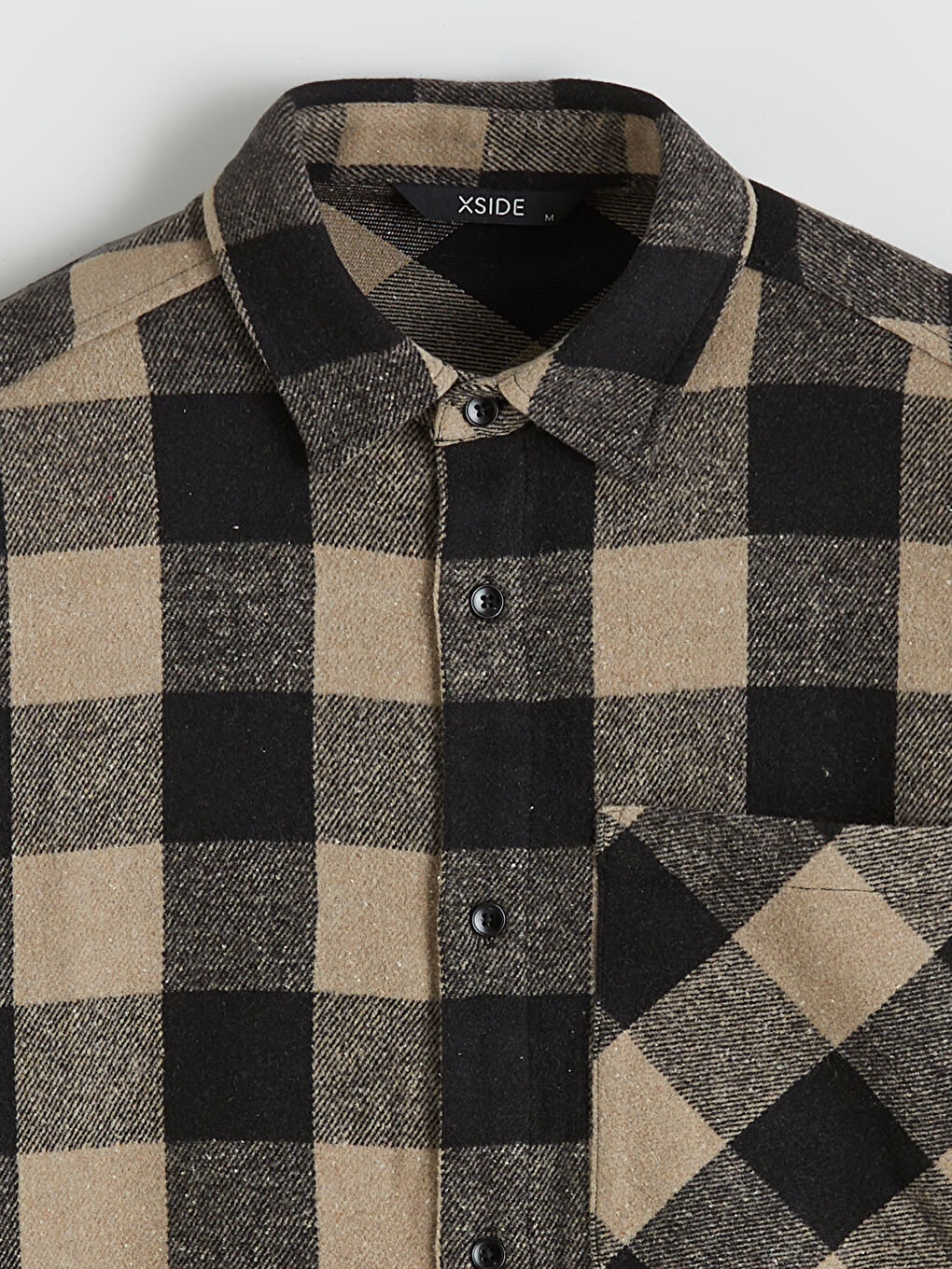 Relaxed Fit Long Sleeve Plaid Men's Flannel Shirt-5