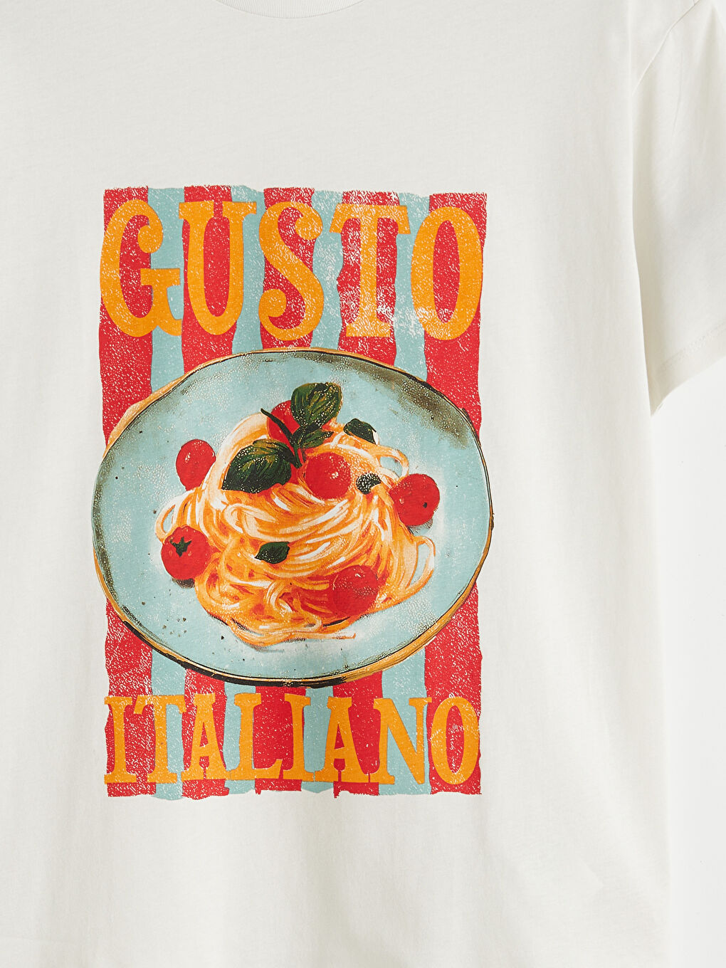 Gri Bisiklet Yaka Baskılı Kadın Tişört-5