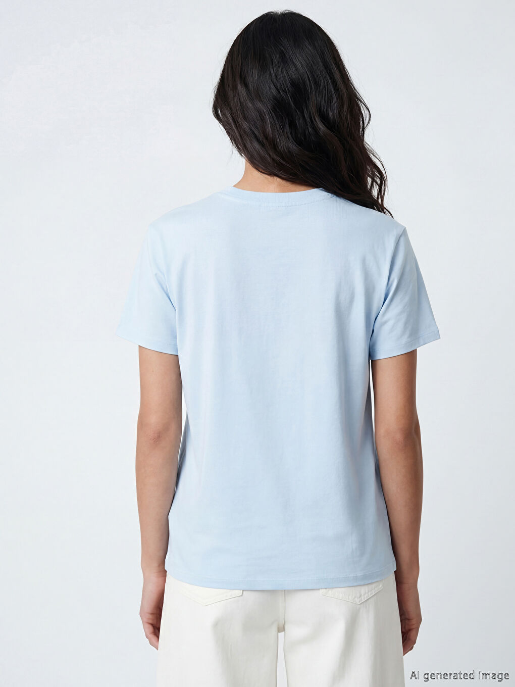 Mavi Bisiklet Yaka Baskılı Kadın Tişört-2