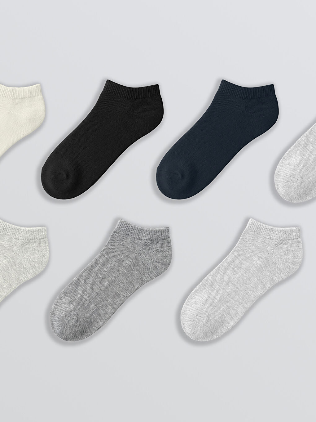 Gri Kadın Patik Çorap 7'li-1