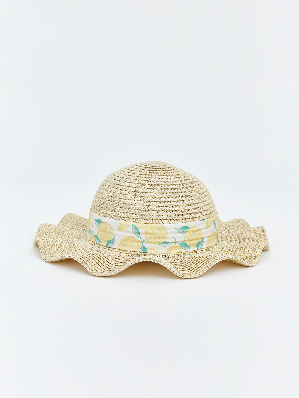 Bej Kız Çocuk Hasır Fötr Şapka