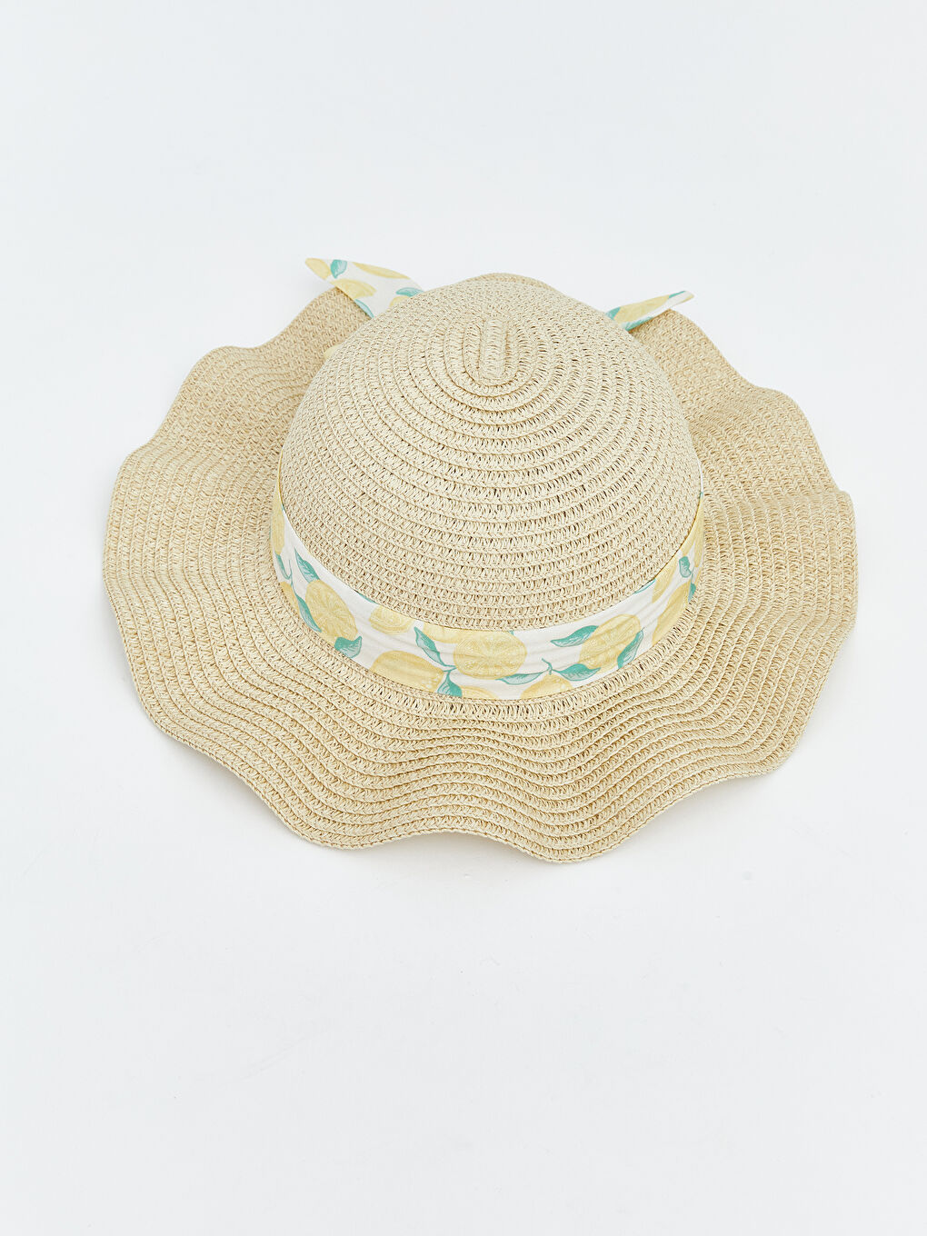 Bej Kız Çocuk Hasır Fötr Şapka-1