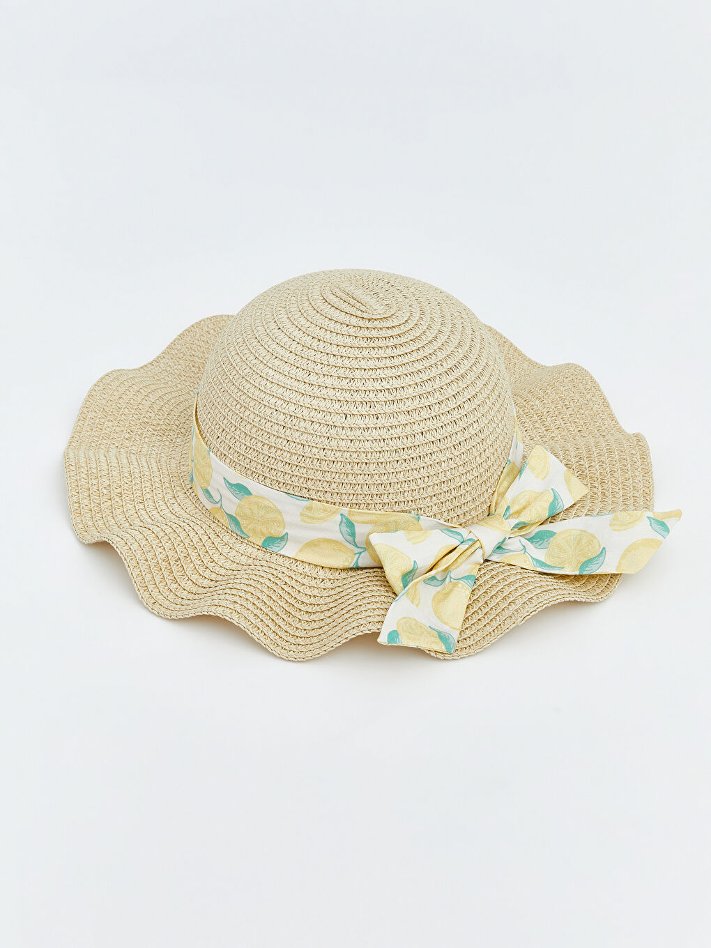 Bej Kız Çocuk Hasır Fötr Şapka-2