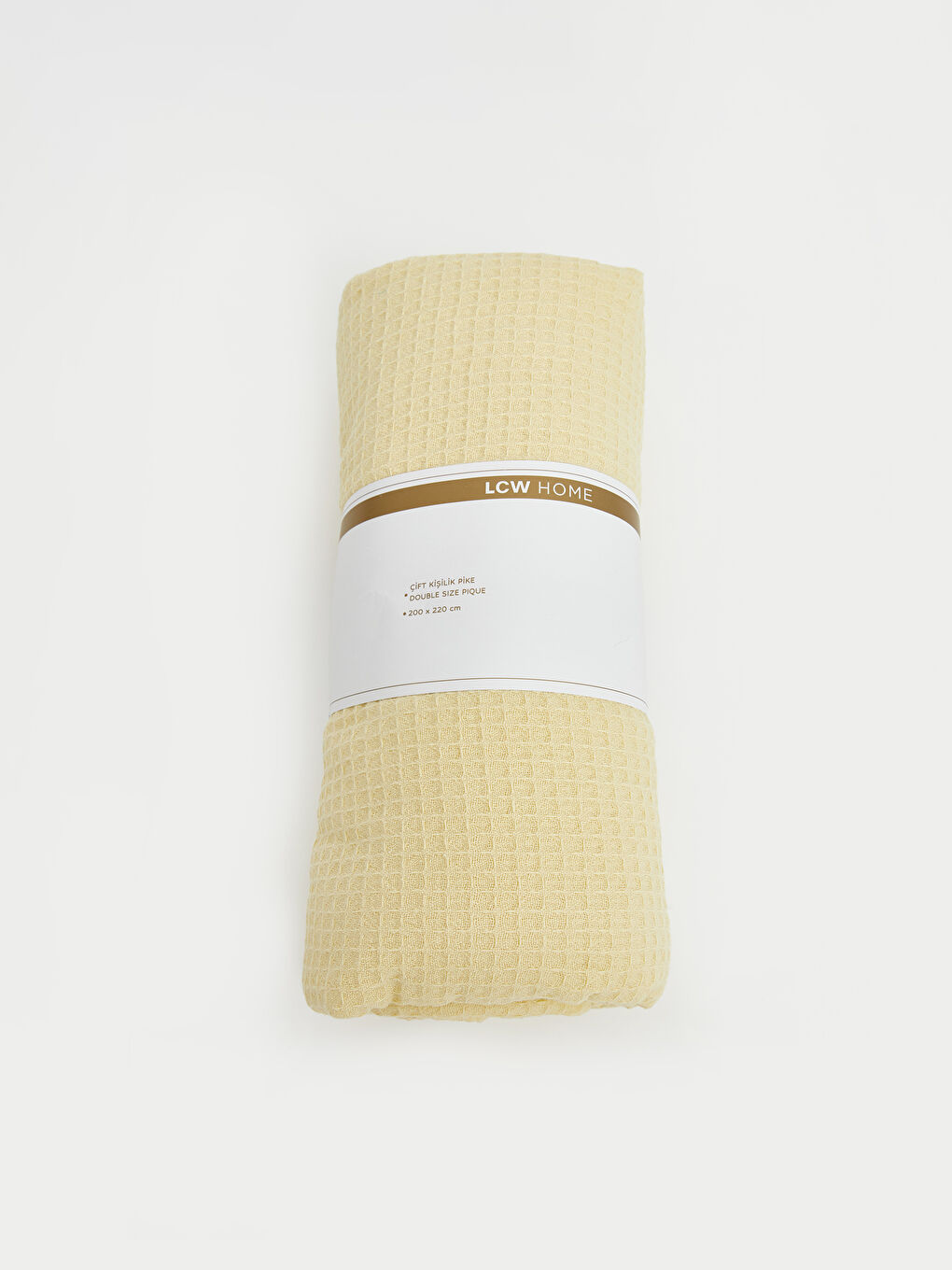 Sarı Pamuklu Çift Kişilik Pike-1