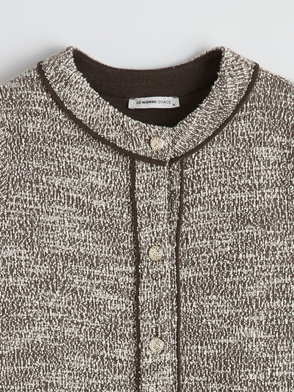 Kahverengi Bisiklet Yaka Kadın Hırka-5