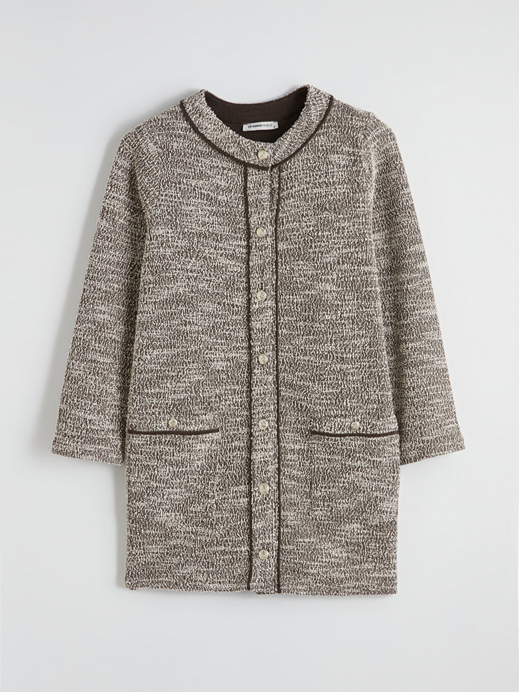 Kahverengi Bisiklet Yaka Kadın Hırka-4