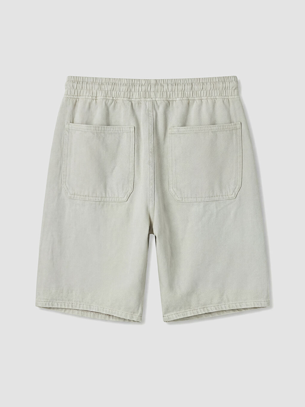 Yeşil Loose Fit Erkek Jean Şort-1