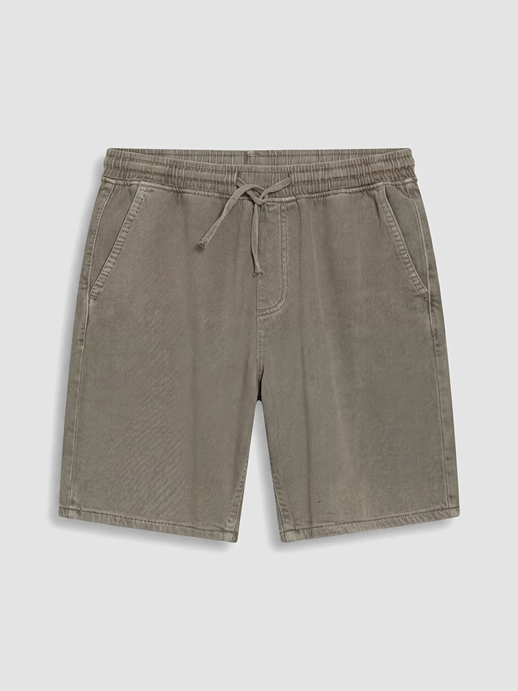 Haki Relax Fit Erkek Jean Şort