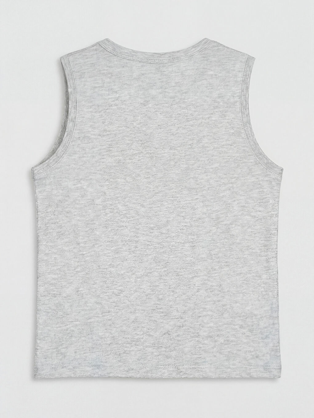 Gri Bisiklet Yaka Baskılı Erkek Çocuk Atlet-1