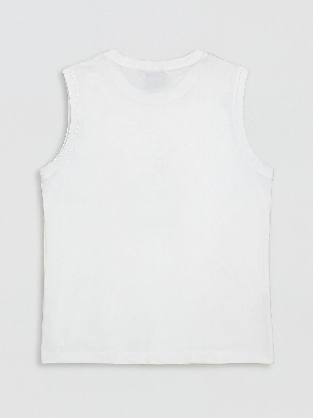 Beyaz Bisiklet Yaka Baskılı Erkek Çocuk Atlet-1