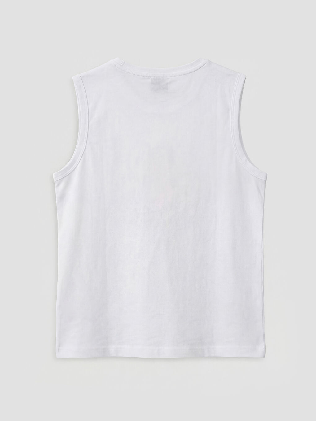 Beyaz Bisiklet Yaka Baskılı Erkek Çocuk Atlet-1