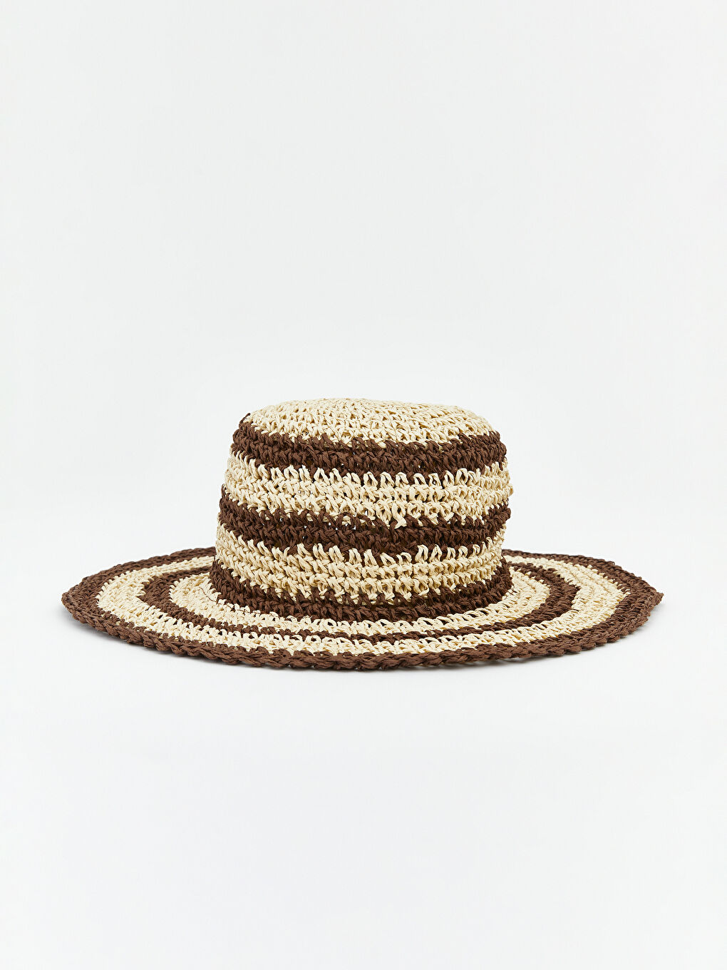 Ekru Kız Çocuk Hasır Şapka