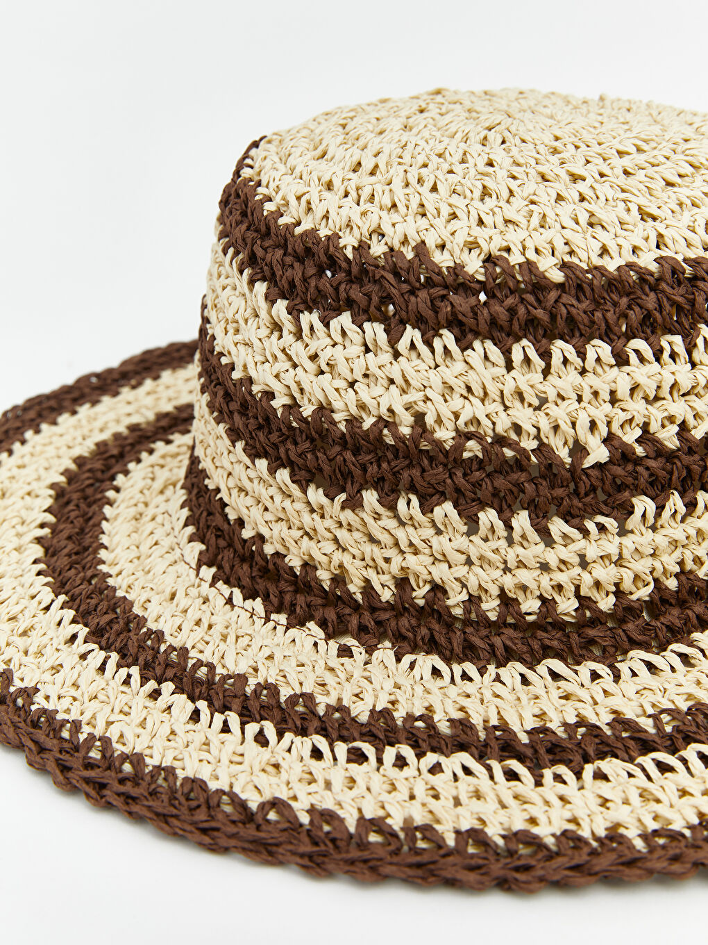 Ekru Kız Çocuk Hasır Şapka-2