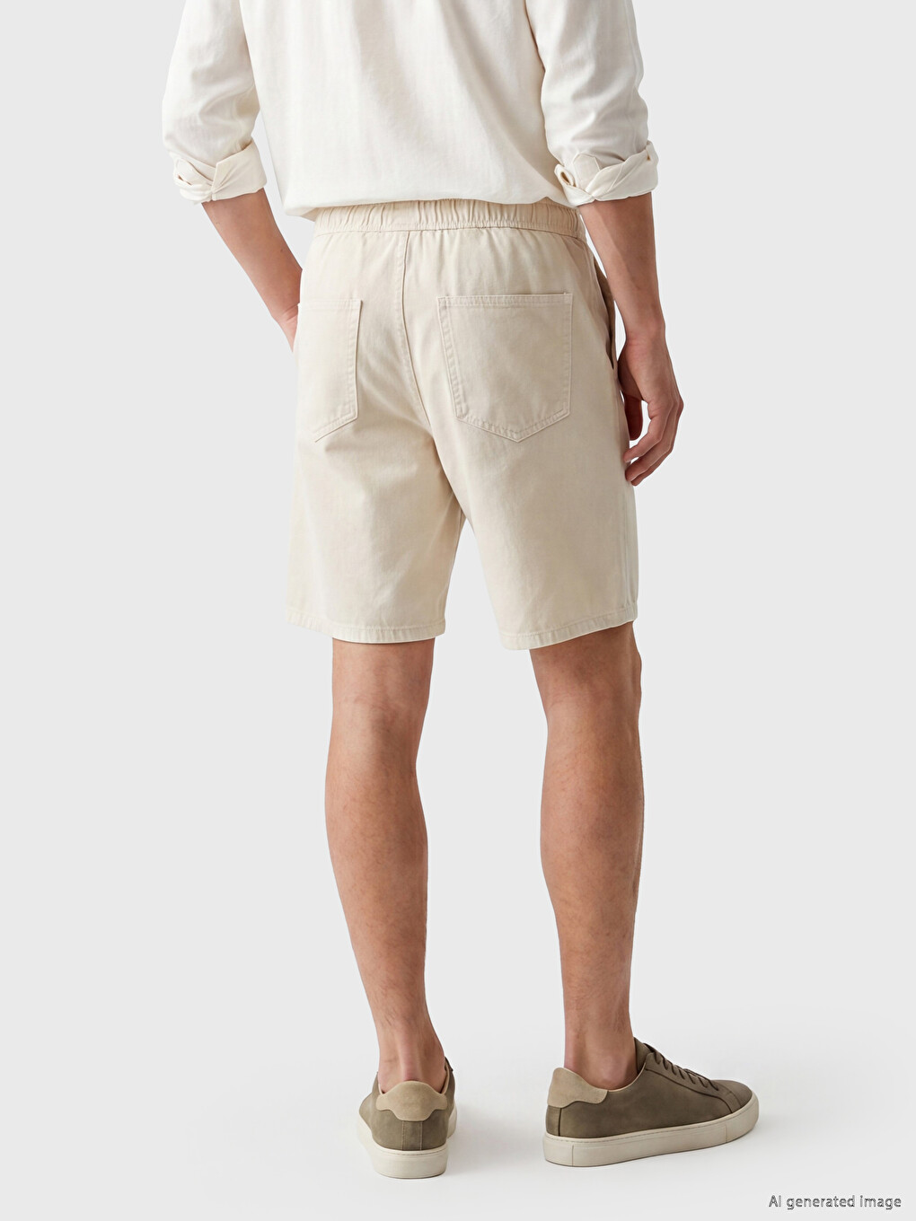 Man Ecru Denim Shorts-2