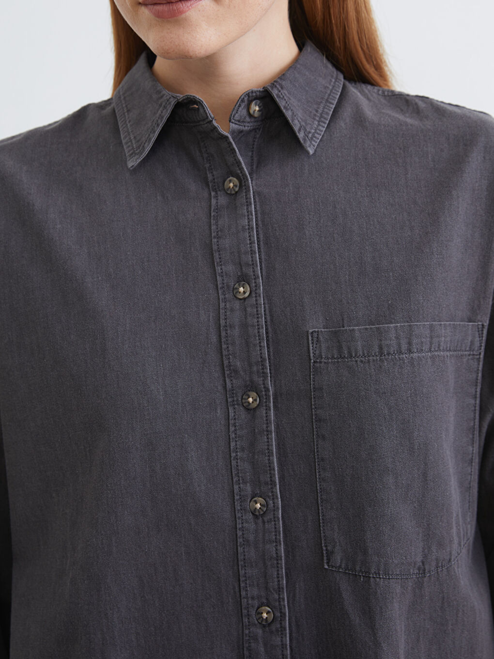 Oversize Women's Denim Shirt Tunic-2