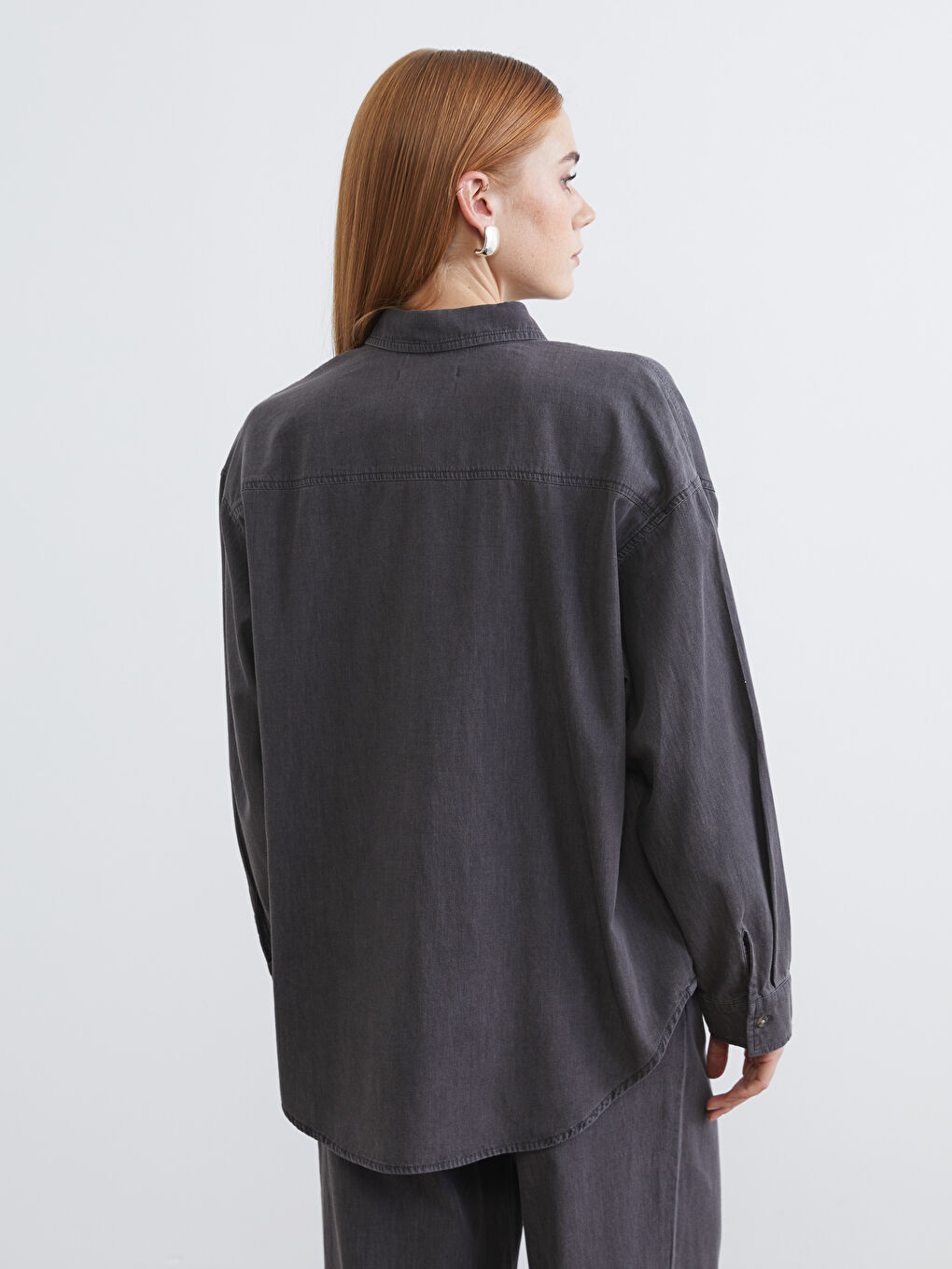 Oversize Women's Denim Shirt Tunic-3