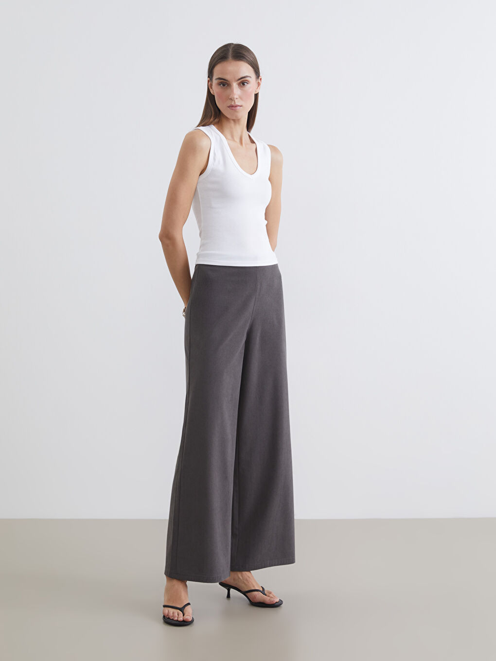 Elastic Waist Women's Velvet Trousers