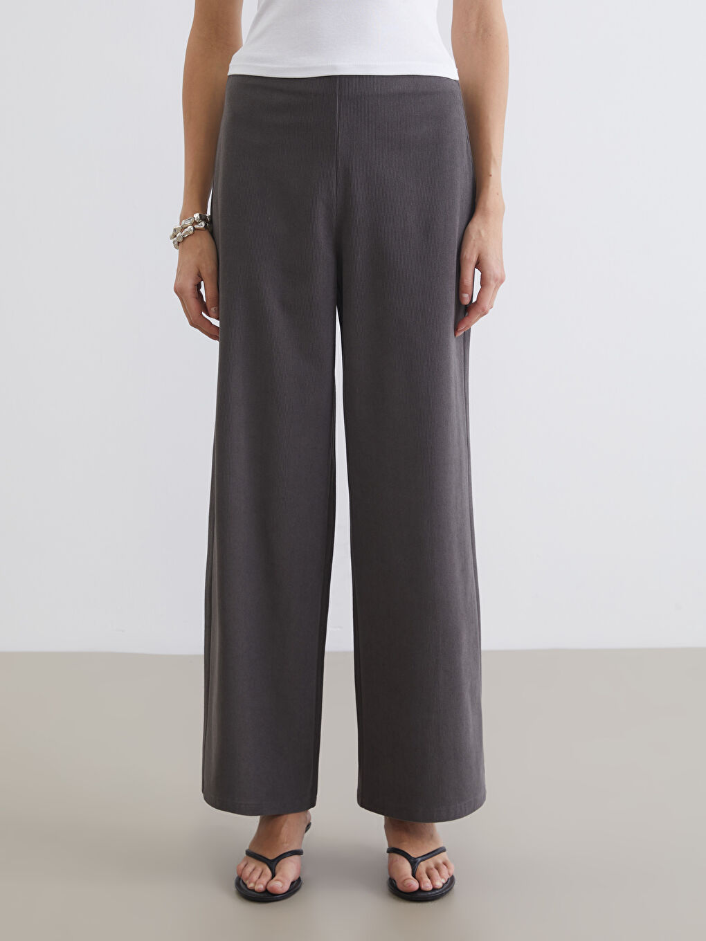 Elastic Waist Women's Velvet Trousers-1