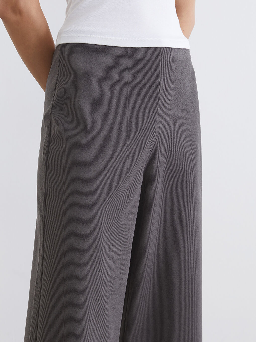 Elastic Waist Women's Velvet Trousers-2