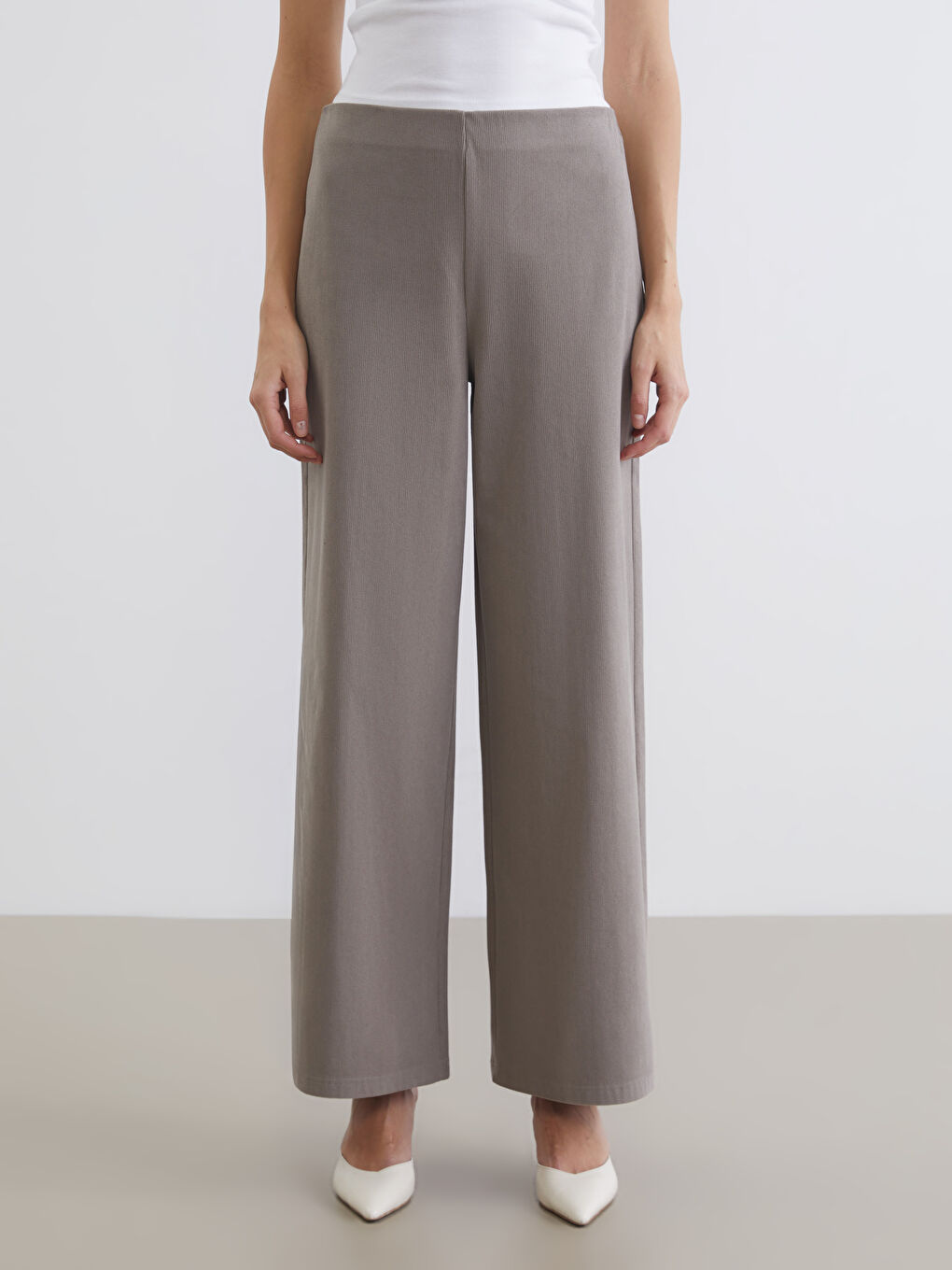 Elastic Waist Women's Velvet Trousers-1