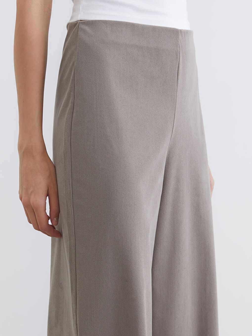 Elastic Waist Women's Velvet Trousers-2