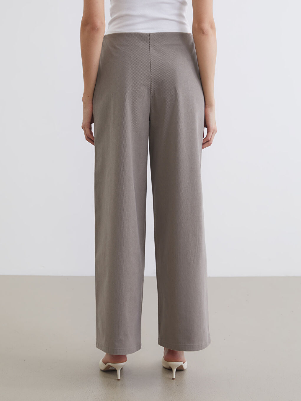 Elastic Waist Women's Velvet Trousers-3