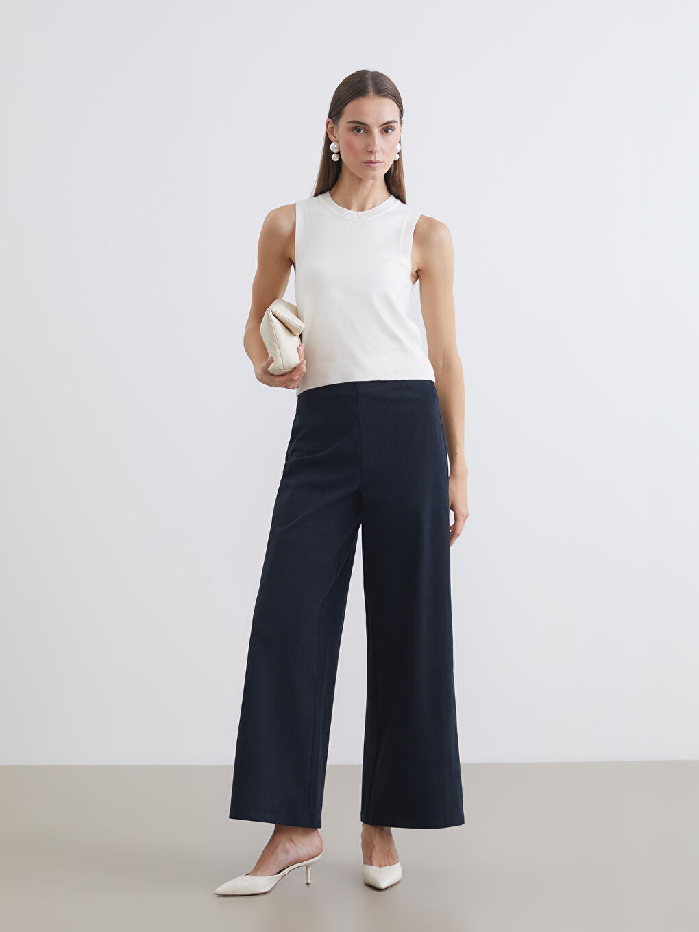 Elastic Waist Women's Velvet Trousers