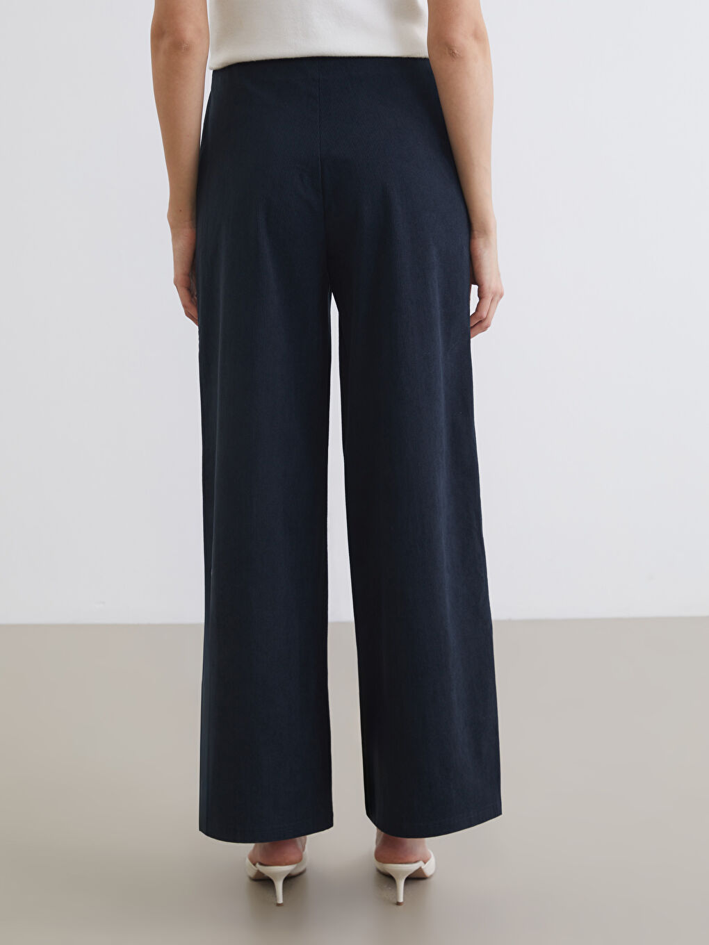 Elastic Waist Women's Velvet Trousers-3