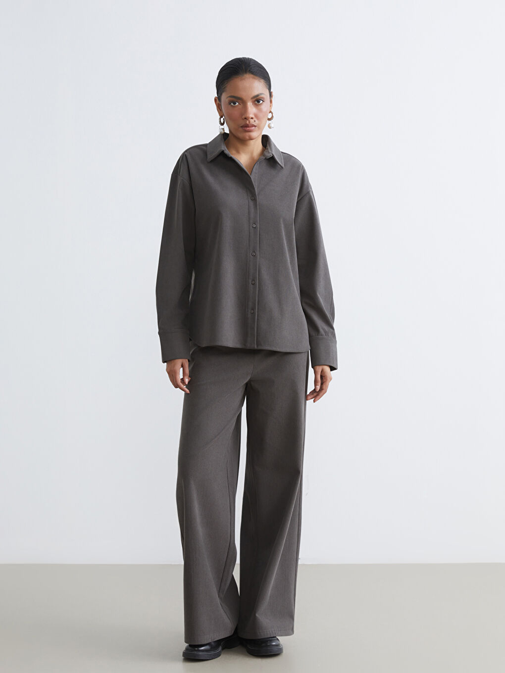 Ženske somotske pantalone sa elastičnim pojasom-1