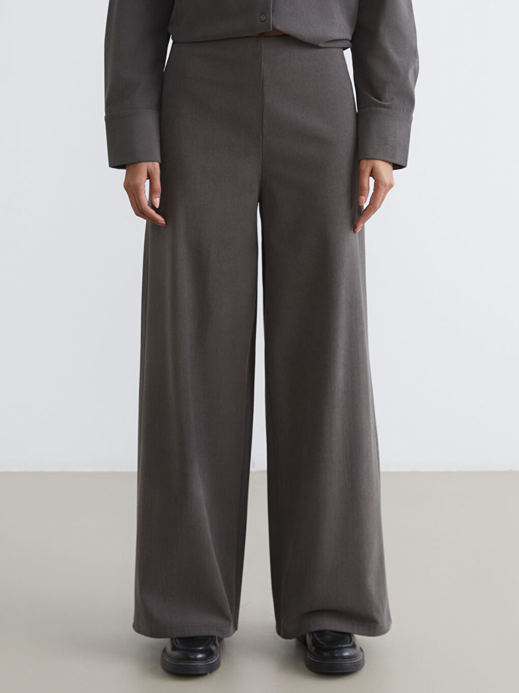 Ženske somotske pantalone sa elastičnim pojasom-2