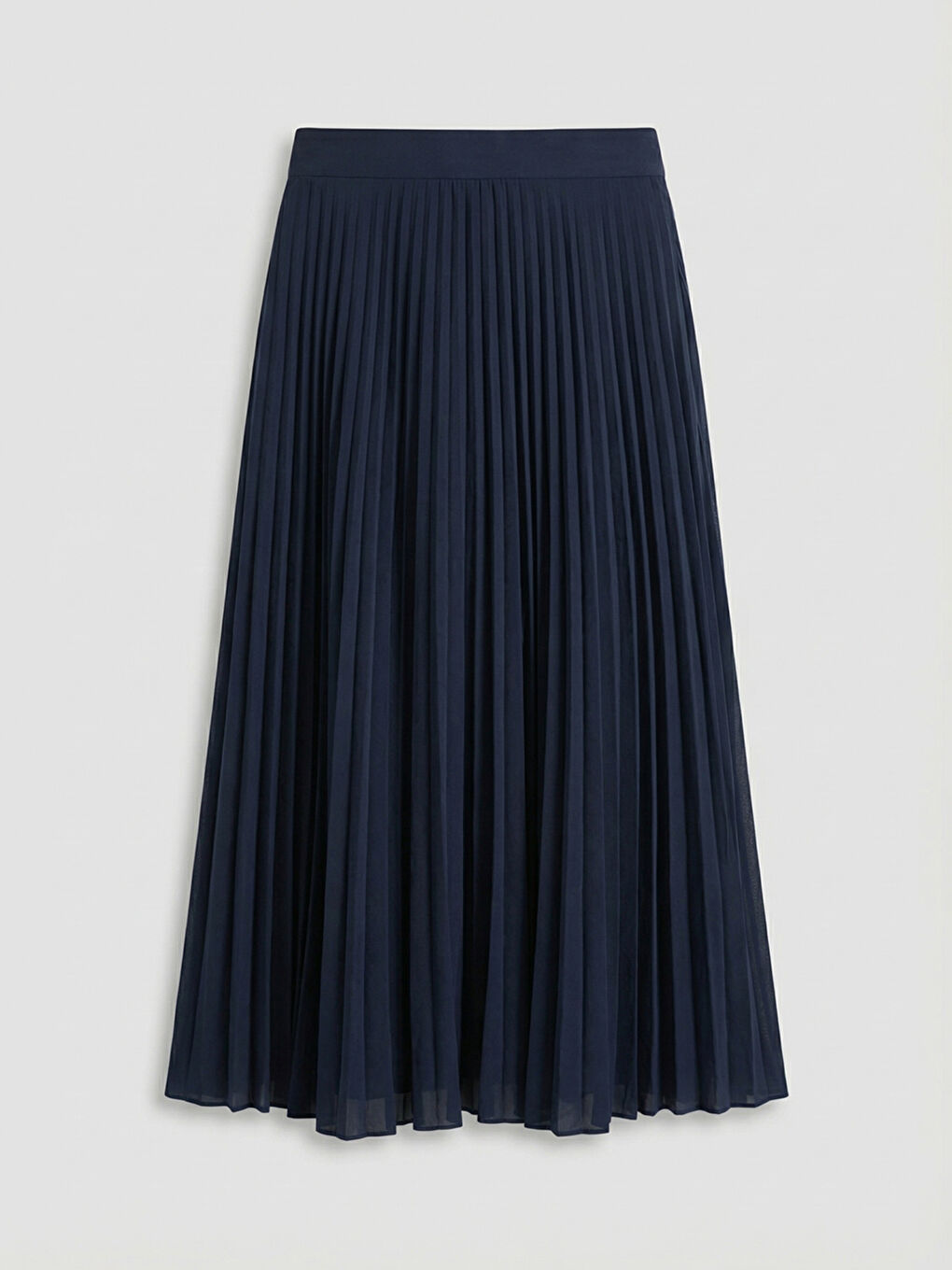 Beli Lastikli Pileli Şifon Etek-5