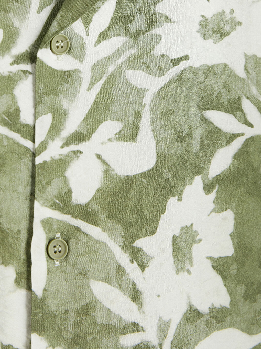 Yeşil Regular Fit Resort Yaka Çiçek Desenli Erkek Gömlek-2