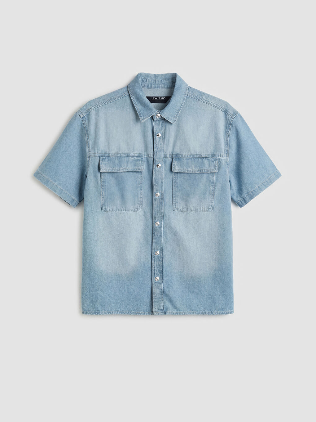 İndigo Rahat Kalıp Erkek Jean Gömlek