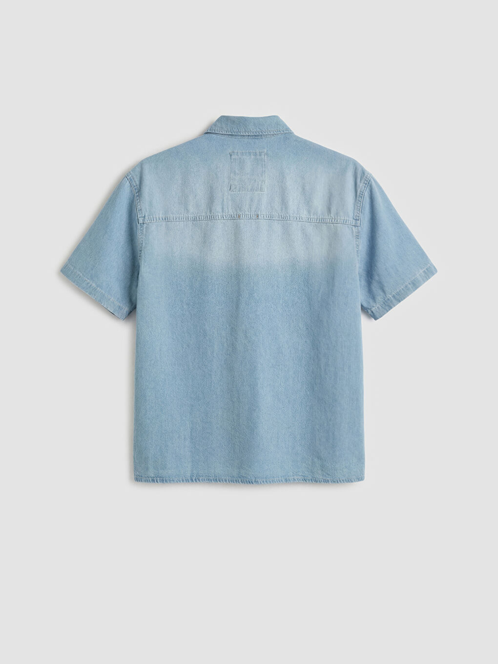 İndigo Rahat Kalıp Erkek Jean Gömlek-1