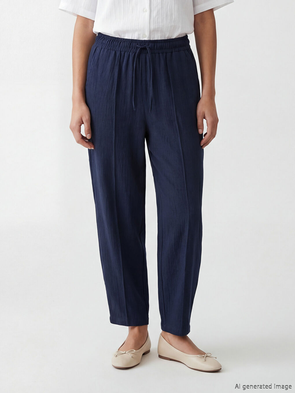 Woman NAVY Trousers-1