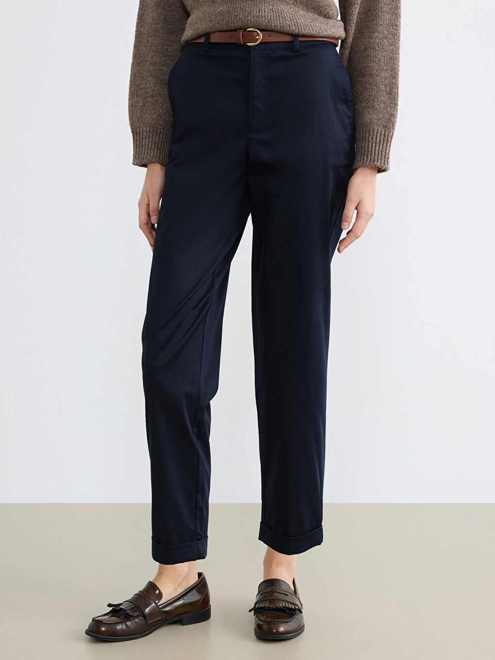 Woman NAVY Trousers-1