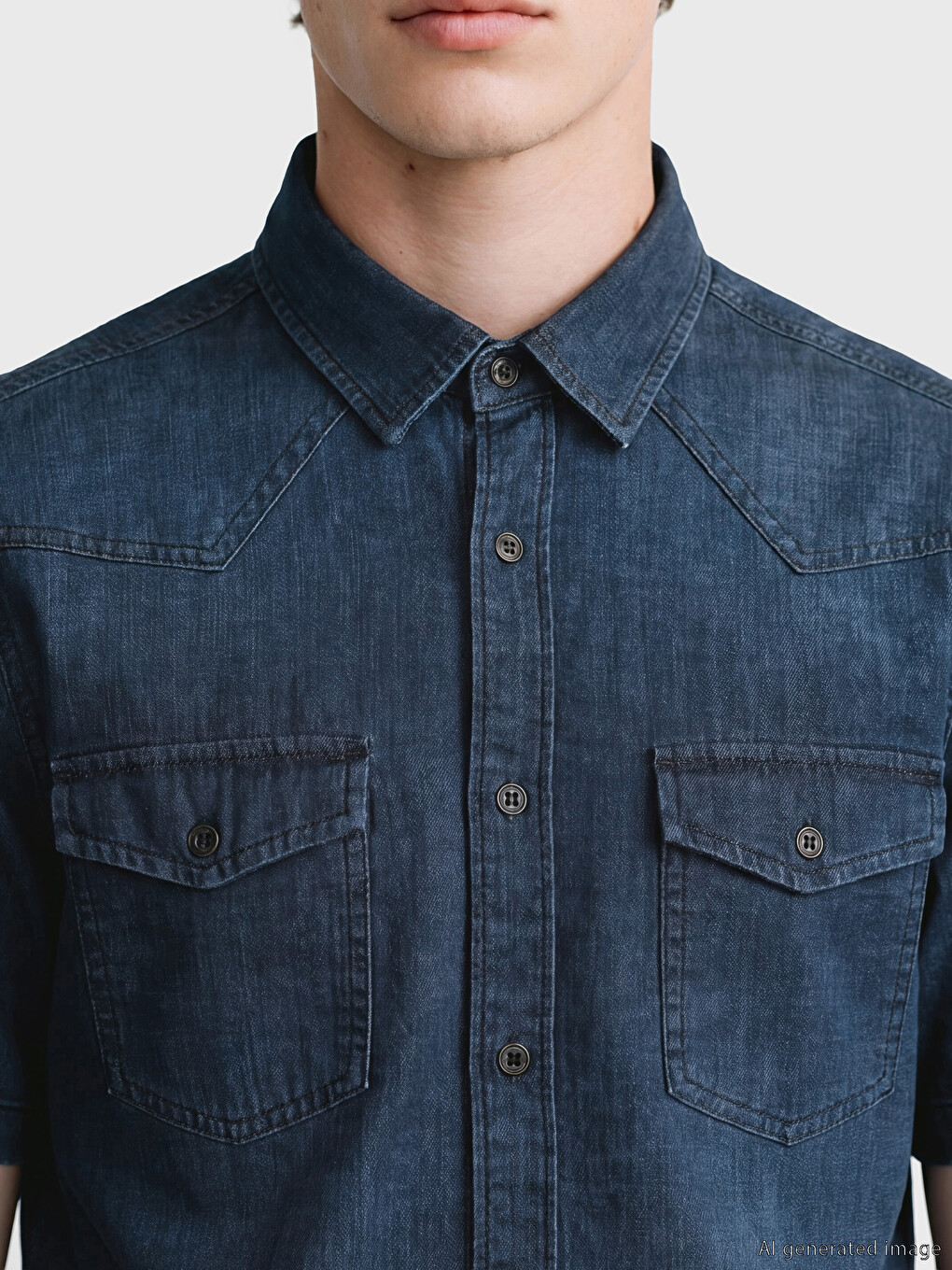 İndigo Regular Fit Erkek Jean Gömlek-2