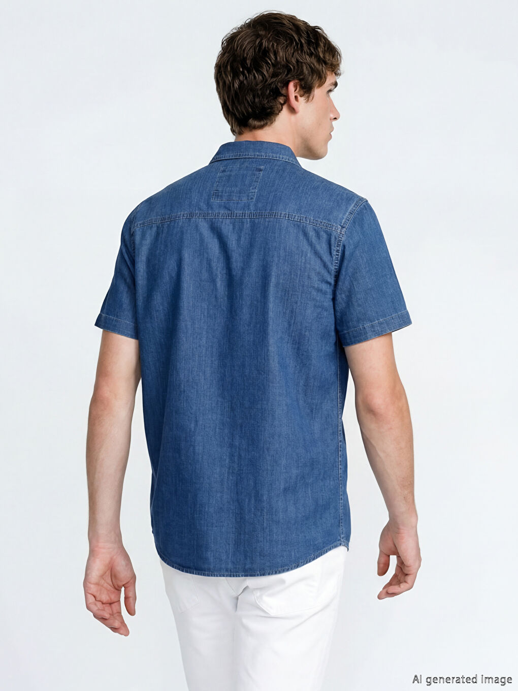 İndigo Regular Fit Erkek Jean Gömlek-3