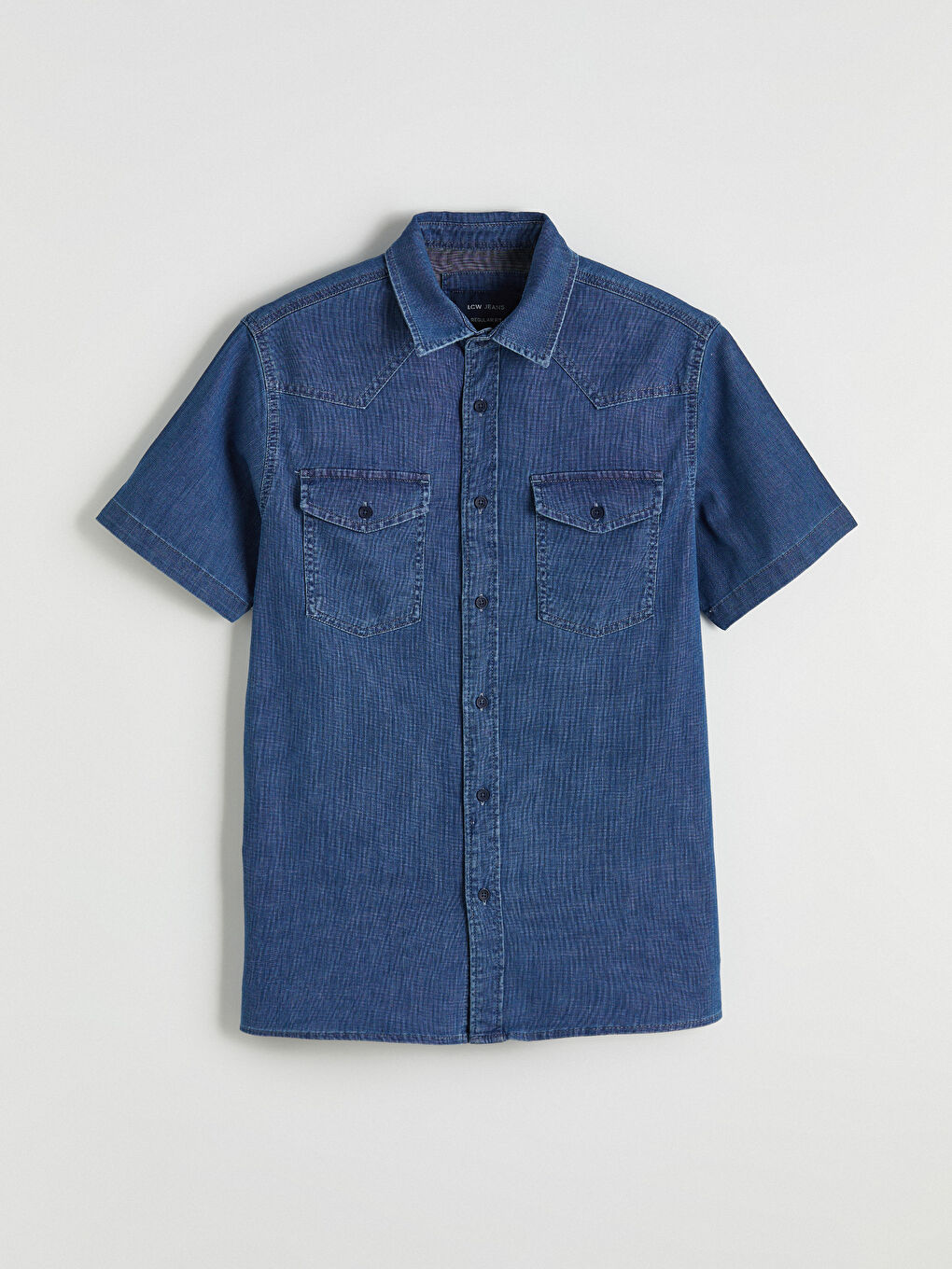 İndigo Regular Fit Erkek Jean Gömlek-4