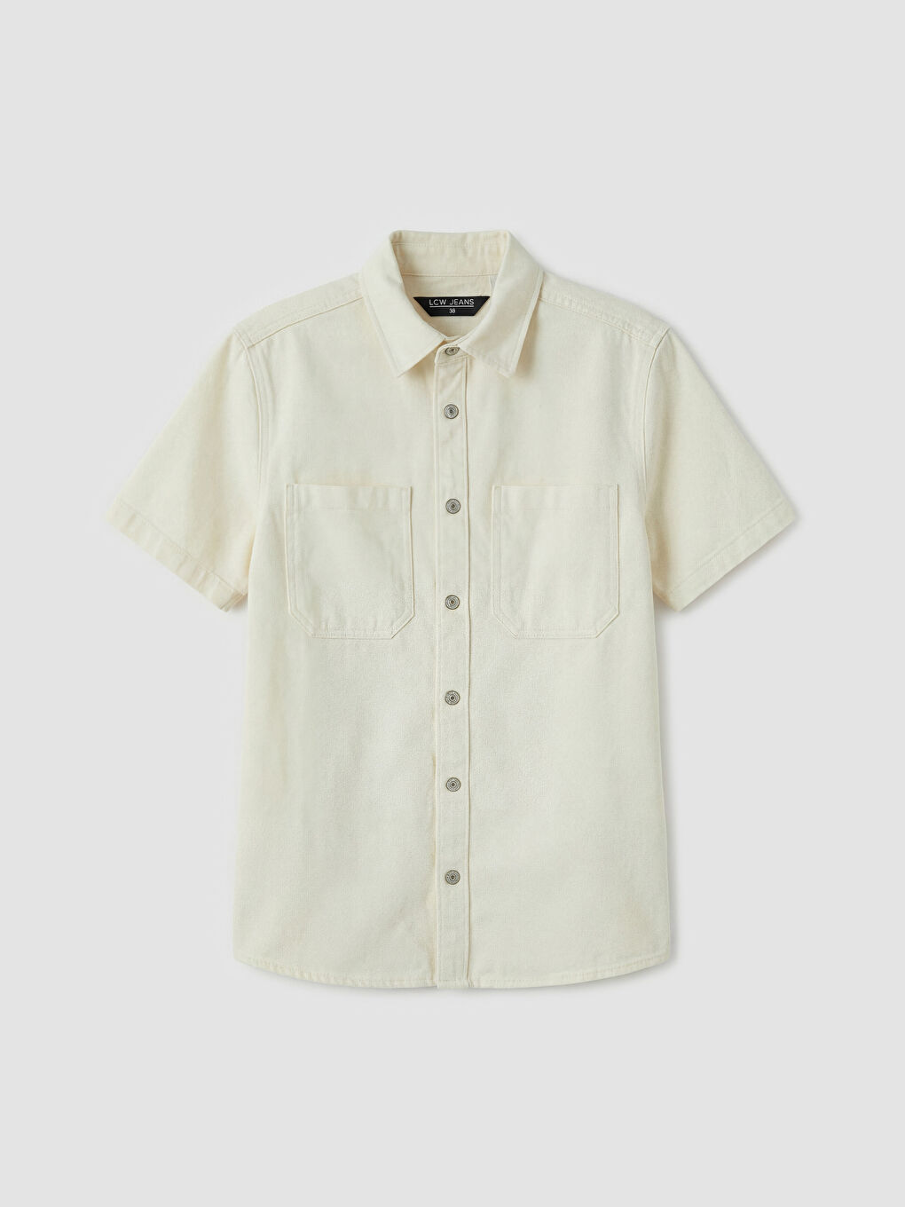 Bej Loose Fit Erkek Jean Gömlek