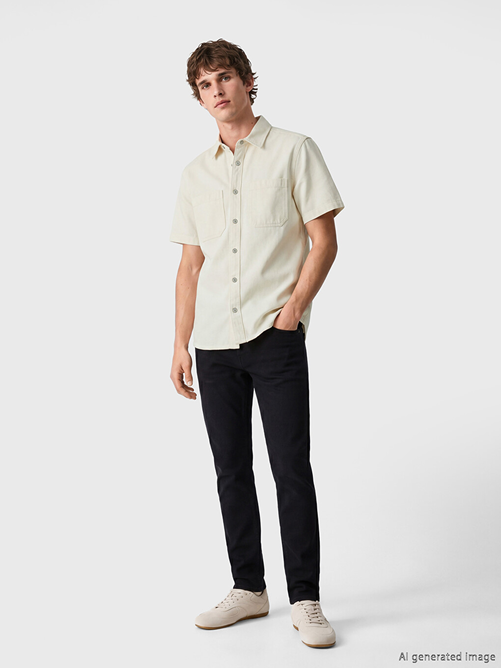 Loose Fit Men's Jean Shirt-1